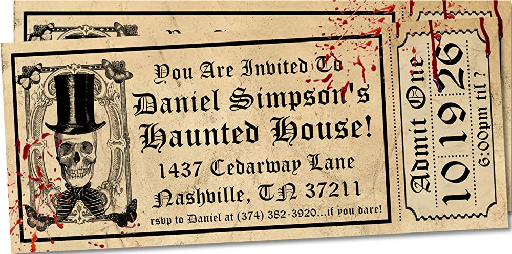 Halloween Ticket Invitations